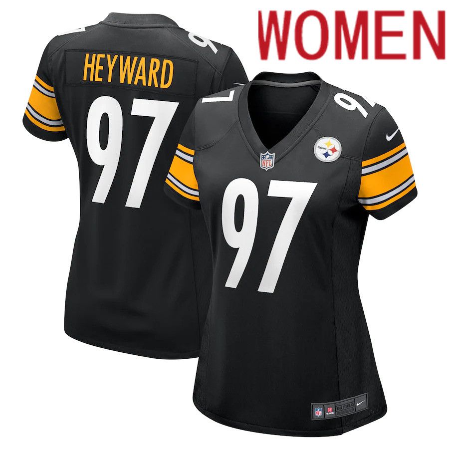 Women Pittsburgh Steelers #97 Cameron Heyward Nike Black Game NFL Jersey->women nfl jersey->Women Jersey